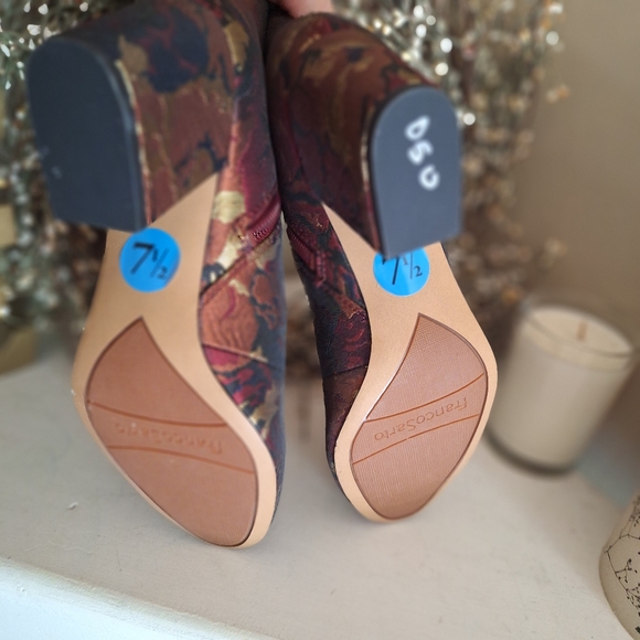 🥰NEW Franco Sarto Olympia tapestry textured floral block heel boot 7.5 - Picture 6 of 15